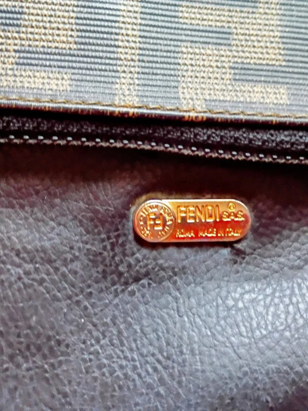 FENDI Authentic Zucca Monogram Canvas Clutch Pouch Cosmetic bag Made in Italy